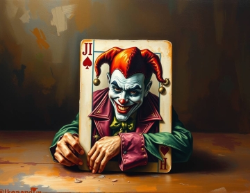 Joker card painting oil