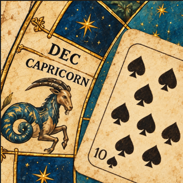 Tens in Destiny Cards - month of December, sign of Capricorn