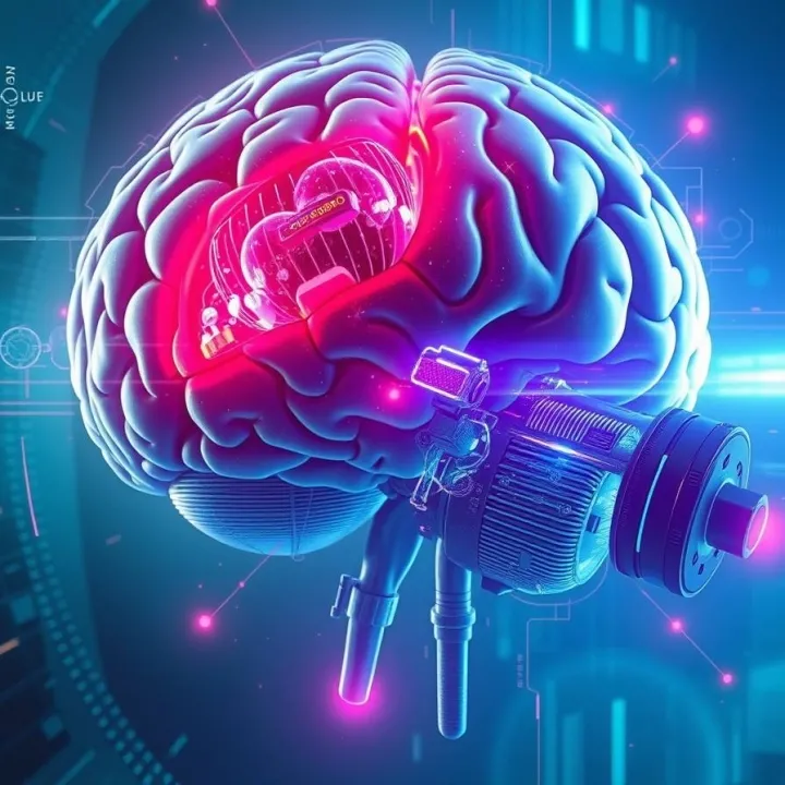 Illustration of a human brain with glowing neural connections, symbolizing recovery and rehabilitation after brain injury.