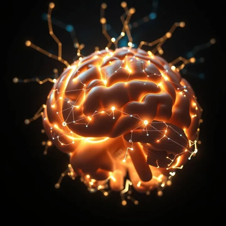 Human brain and neural network illustrating process-level meta-representation in consciousness research.