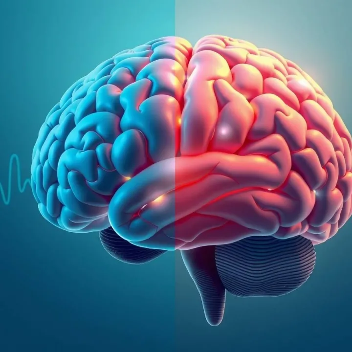 Neural illustration showing altered sensorimotor prediction pathways in Tourette syndrome.