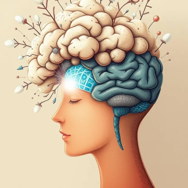 Illustration of a human brain filtering information, symbolizing cognitive selectivity and protection from unwanted information.
