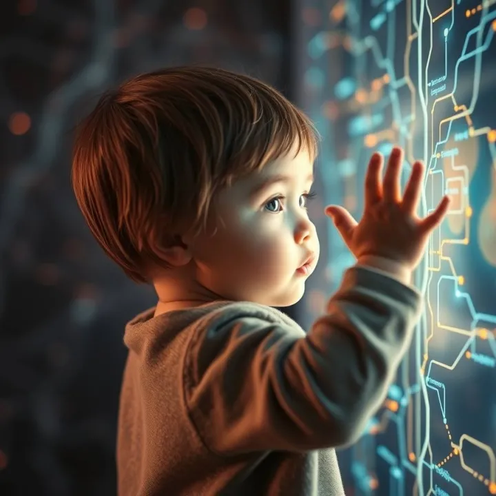 Surreal image showing a child