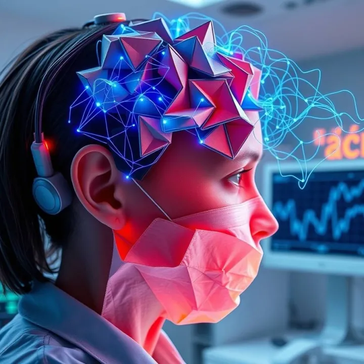 atient with EEG electrodes showing alpha brain waves linked to cognitive decline in REM sleep disorder.