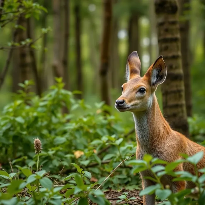 High-resolution photograph of a forest animal kingdom, deer, commercial, professional quality