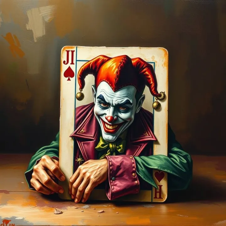 Joker card painting oil