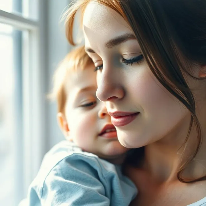 Woman and child in warm light symbolizing resilience and recovery after intimate partner violence.
