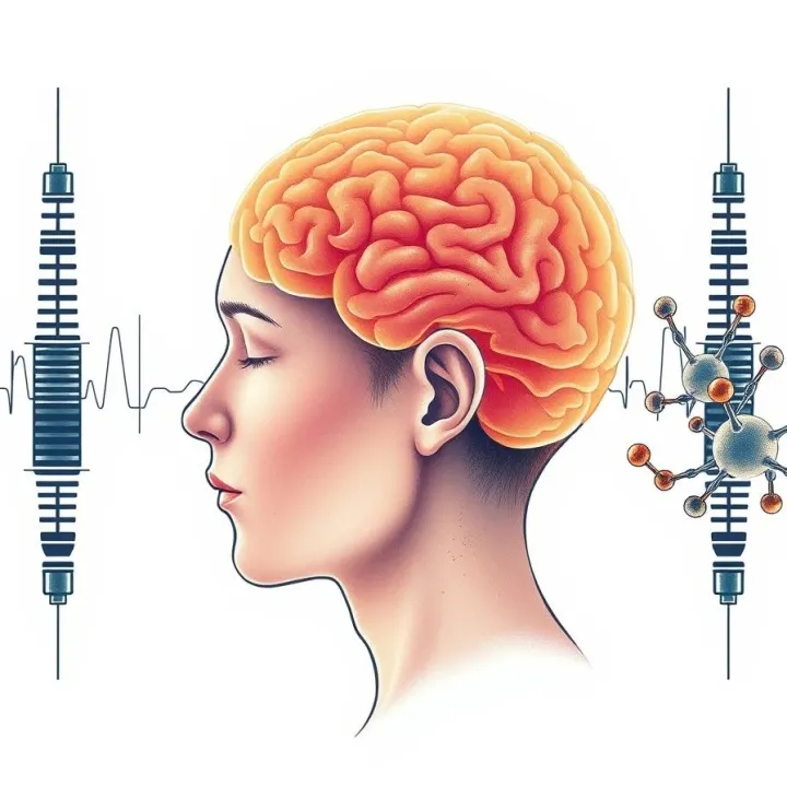 Human EEG recording showing early neural theta activity during odor processing with molecular feature representations.