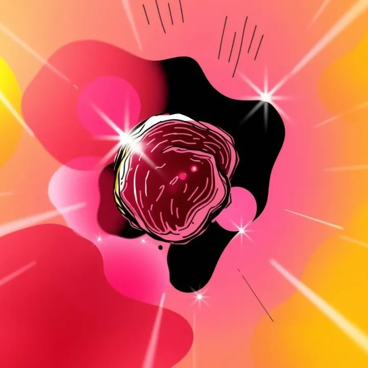 Macro shot of taste buds surrounded by soft abstract shapes inspired by honey, fruit sugars, and gentle pink gradients symbolizing sweetness.