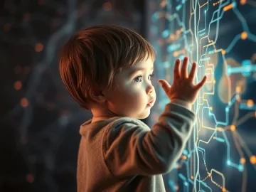 Surreal image showing a child