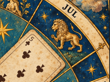 Fives in Destiny Cards - month of July, sign of Leo