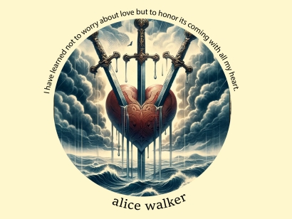 I have learned not to worry about love. Alice Walker Love Quote