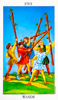 <h1>Five Of Wands Tarot Card</h1> Tarot