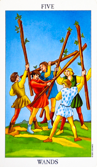 Five Of Wands Tarot Card