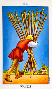 <h1>Ten Of Wands Tarot Card</h1> Tarot