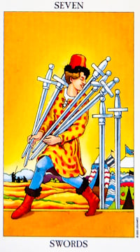 <h1>Seven Of Swords Tarot Card</h1> Tarot
