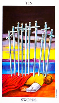 Ten Of Swords Tarot Card