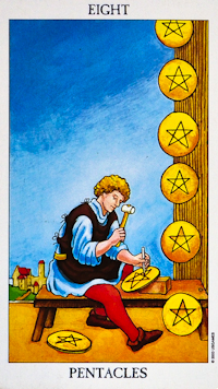<h1>Eight Of Pentacles Tarot Card</h1> Tarot